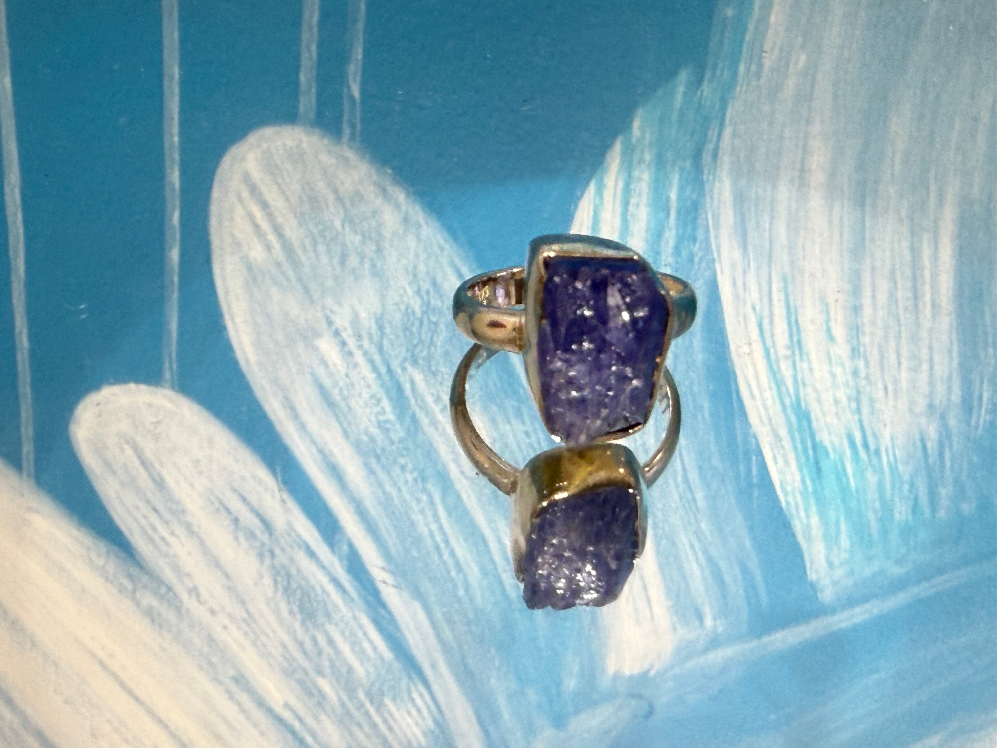 Premium Quality Raw Tanzanite Ring, size 7.5  – Natural Stone of Intuition, Transformation & Higher Wisdom Crystal Wellness