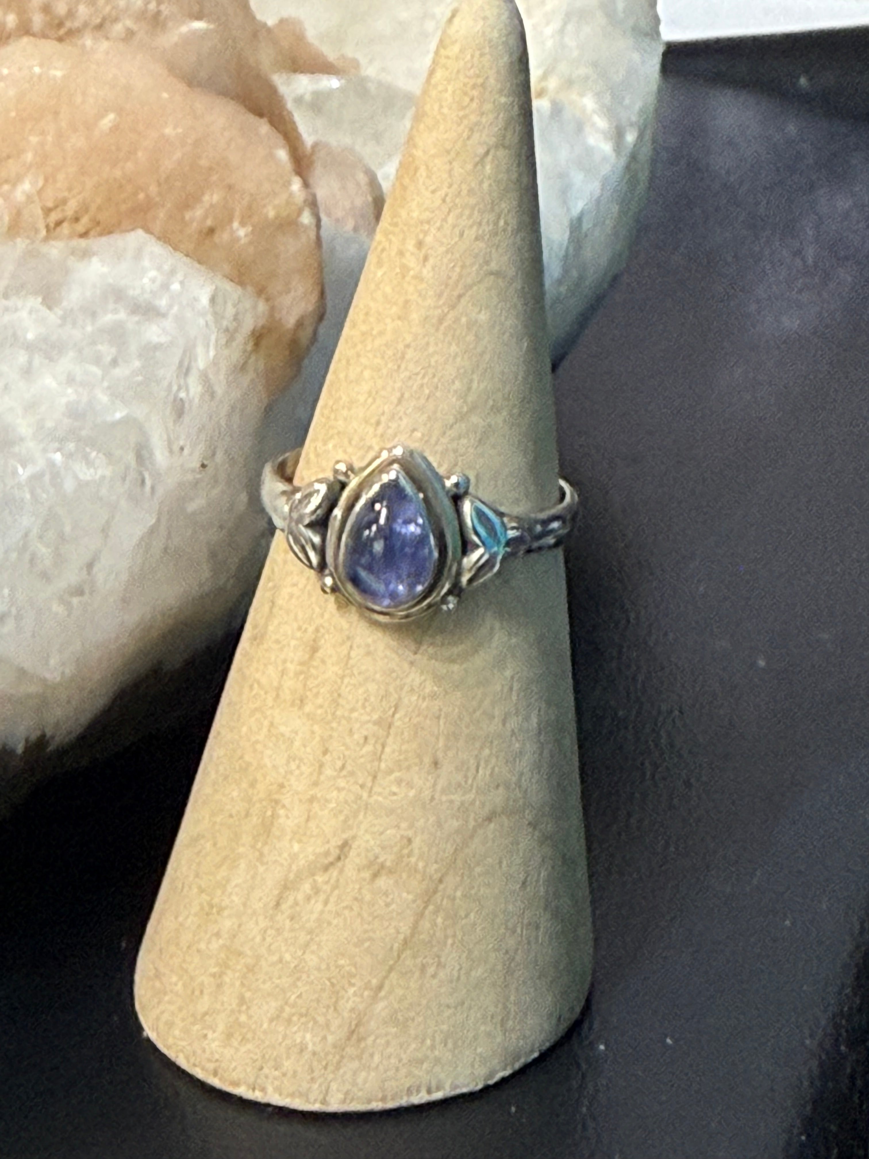 Ethereal Tanzanite Ring – Size 8 Sterling Silver Crystal Wellness