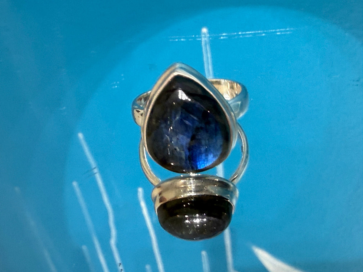 High-Quality Labradorite Ring — Stone of Magic & Transformation, size 9 Crystal Wellness