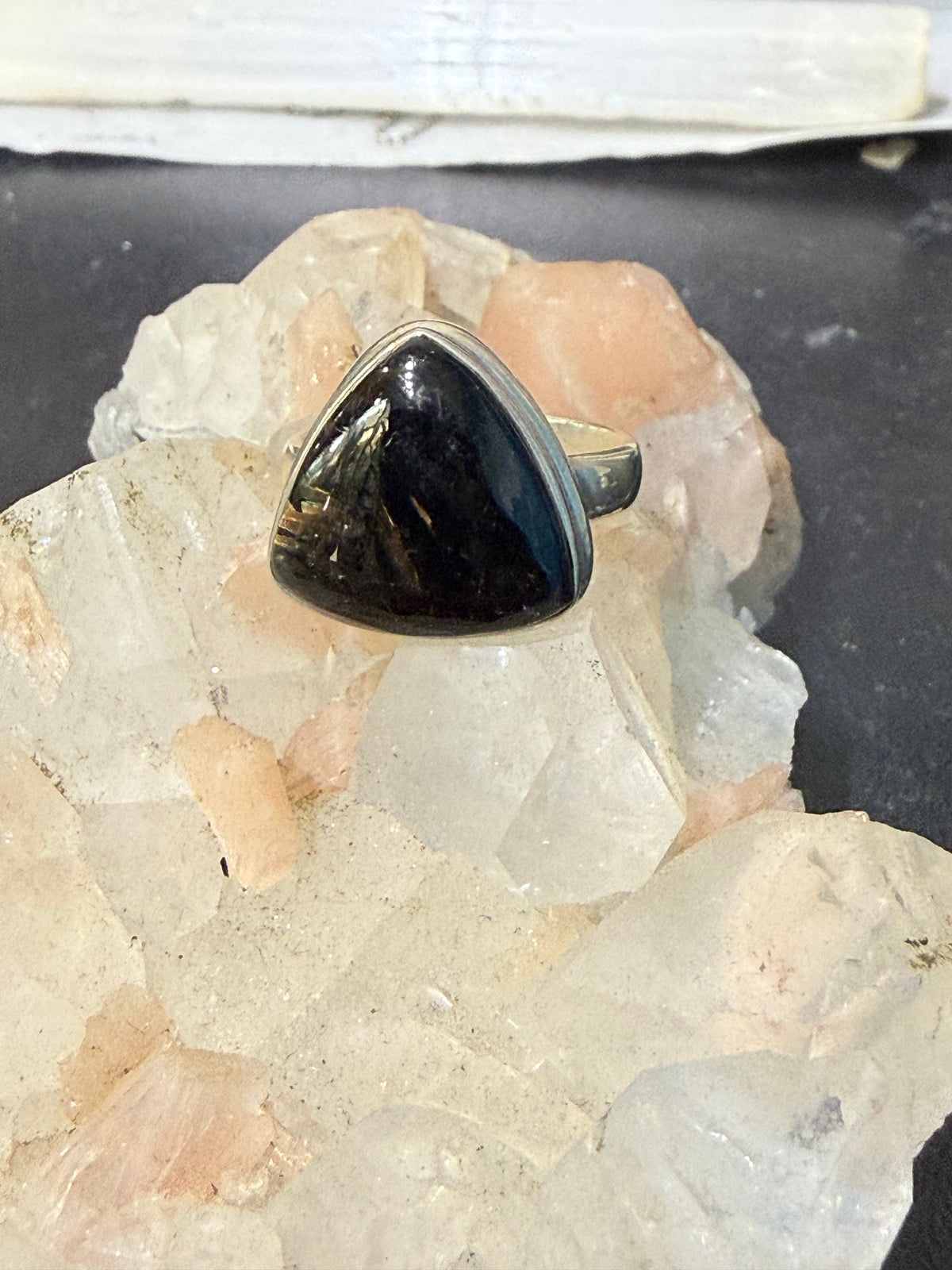 Nuummite Ring — The Stone of Deep Protection & Inner Power, size 8.75 Crystal Wellness