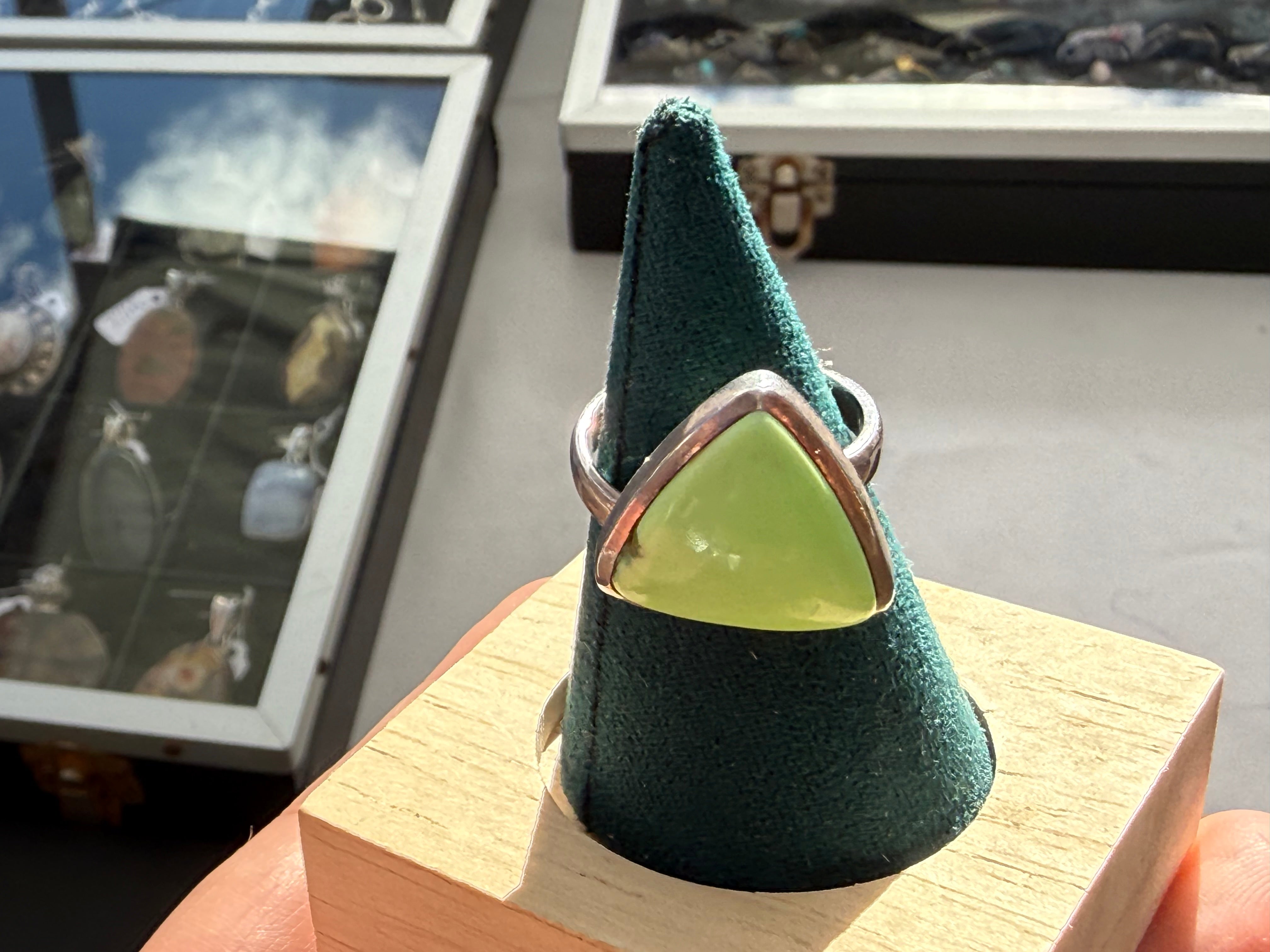 Lemon Chrysoprase Ring, size 7 adjustable – Joy • Hope • New Beginnings Crystal Wellness