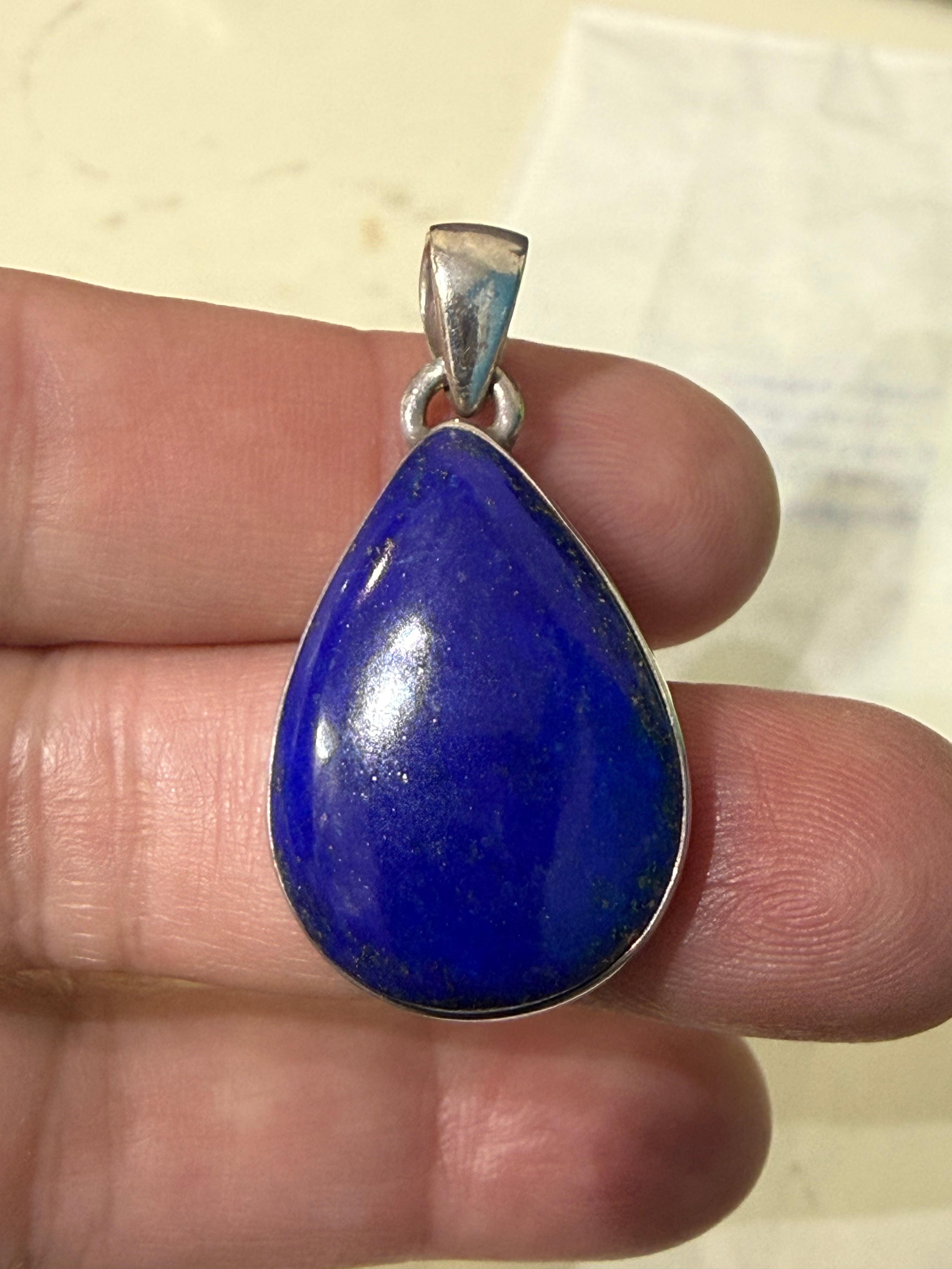 Lapis Lazuli Pendant — Stone of Wisdom & Inner Truth, 30mmx20mm Crystal Wellness