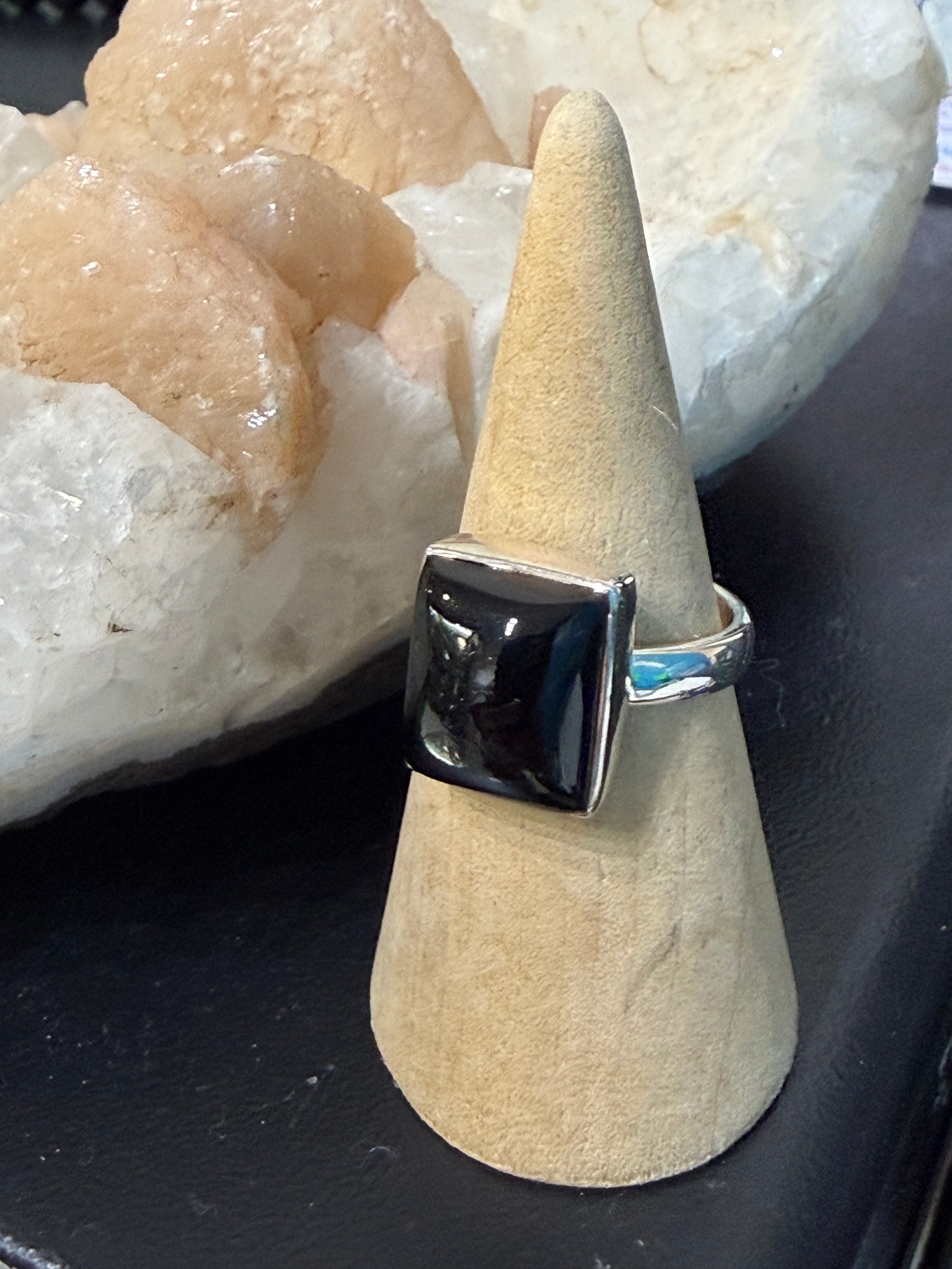 Black Onyx Ring, size 9
The Stone of Strength, Protection & Inner Power Crystal Wellness