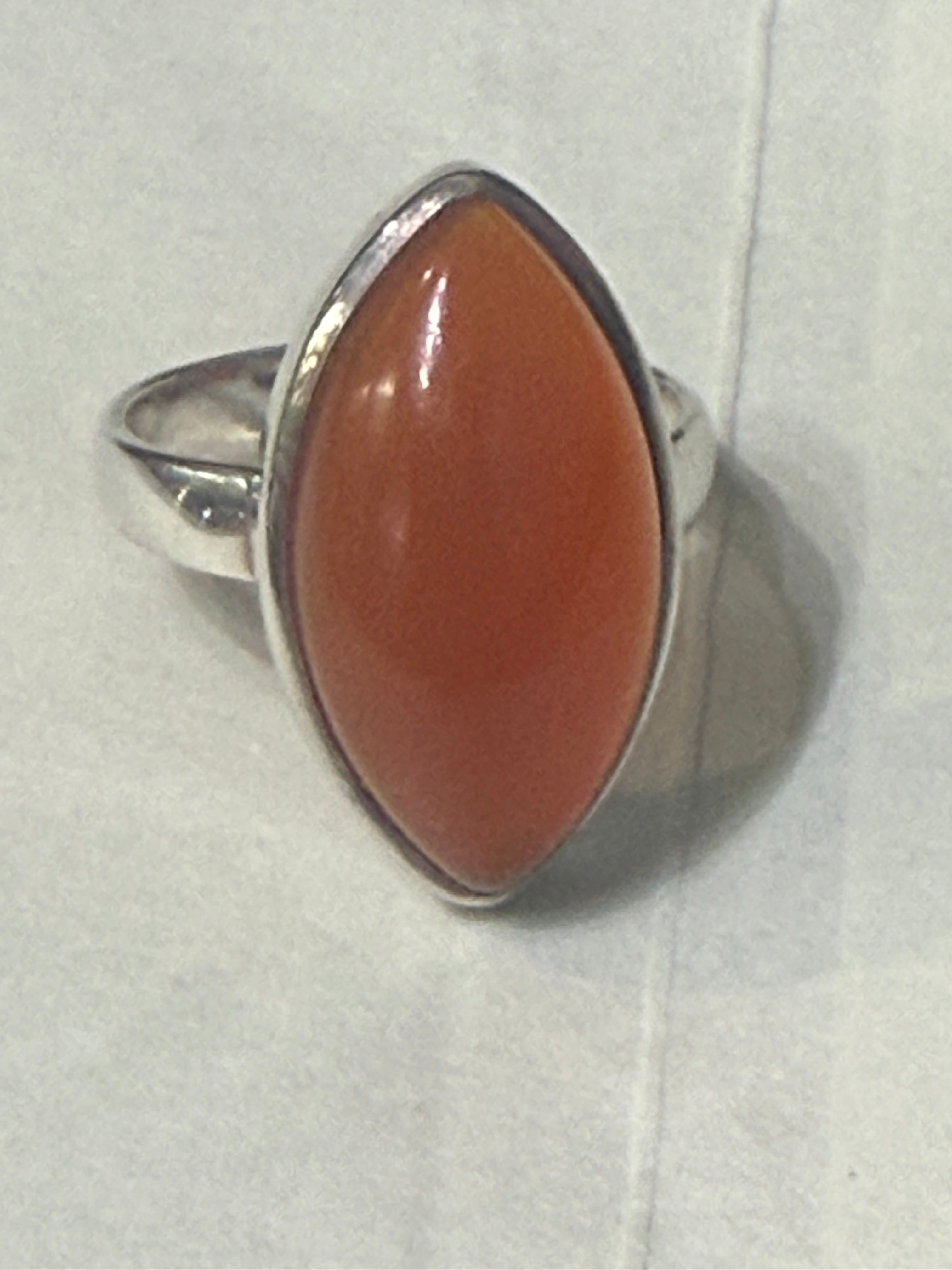 Carnelian Sterling Silver Ring – Size 6.5 | Flame of Confidence & Creative Vitality Crystal Wellness