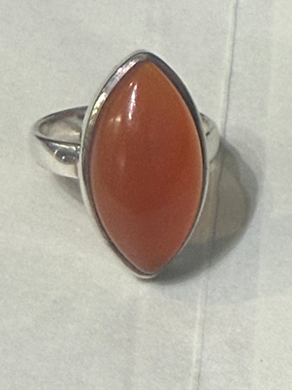 Carnelian Sterling Silver Ring – Size 6.5 | Flame of Confidence & Creative Vitality Crystal Wellness