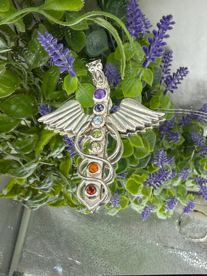 ✨ Angel Wings Chakra Pendant — Guardian Light & Energy Alignment, 39mmx41mm Crystal Wellness