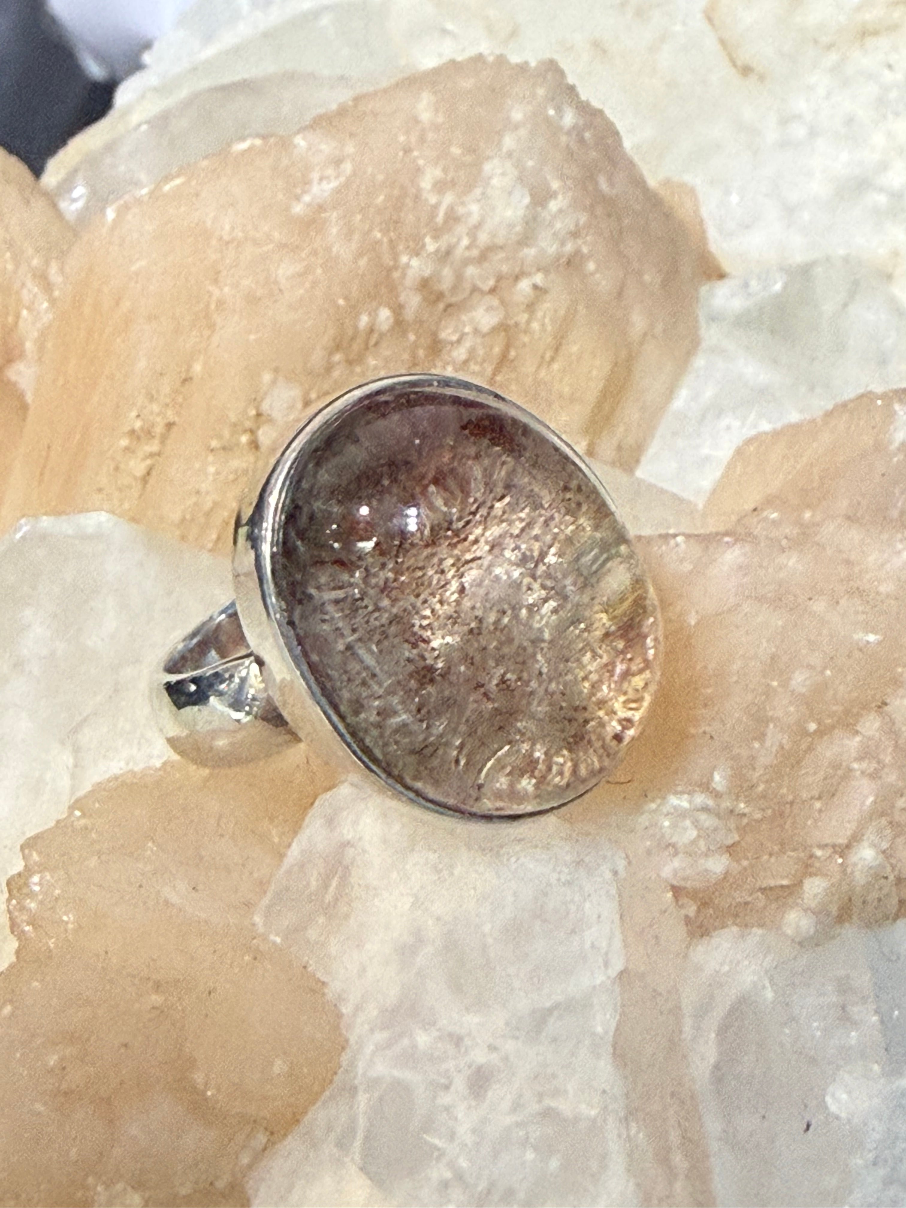 Lodolite Dreamscape Ring – Sterling Silver, Size 5 Crystal Wellness