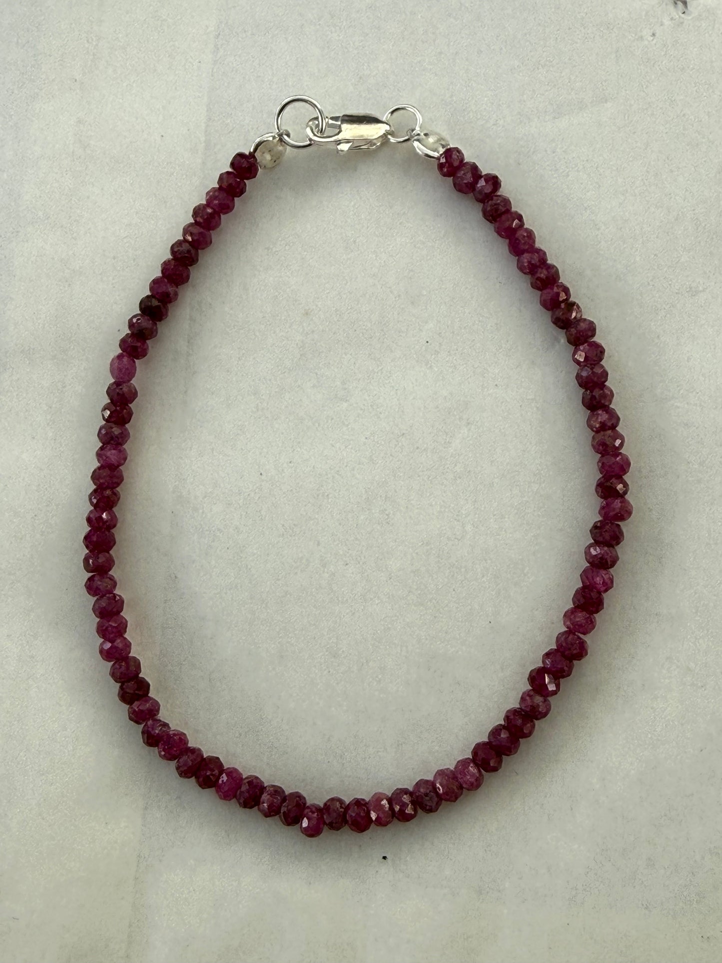 Ruby Passion Bracelet in Silver 16cm Crystal Wellness