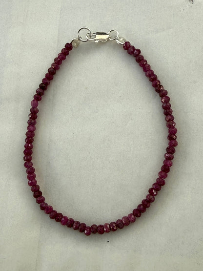 Ruby Passion Bracelet in Silver 16cm Crystal Wellness