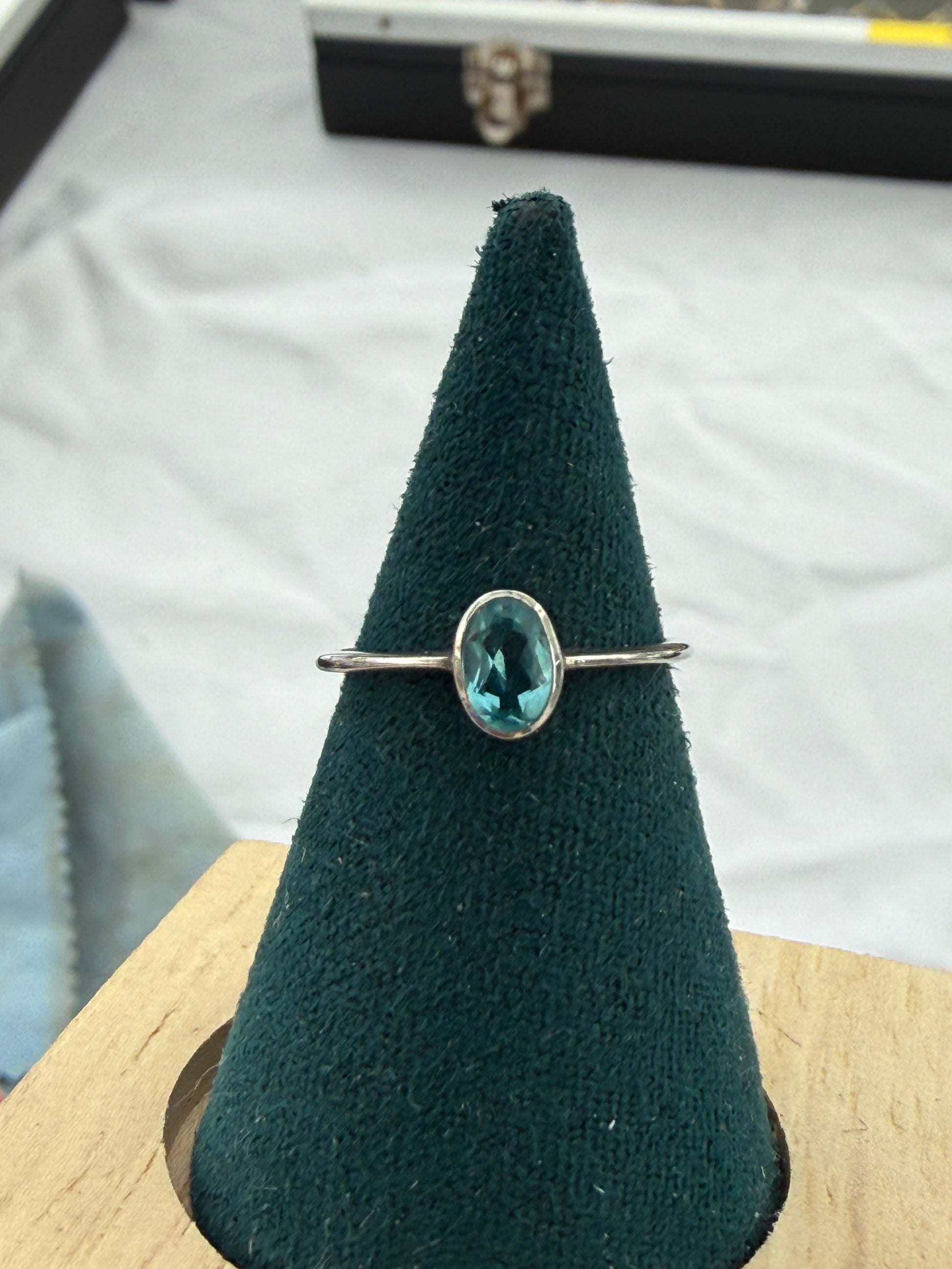 Blue Topaz Ring — The Stone of Clear Expression, size 6 Crystal Wellness