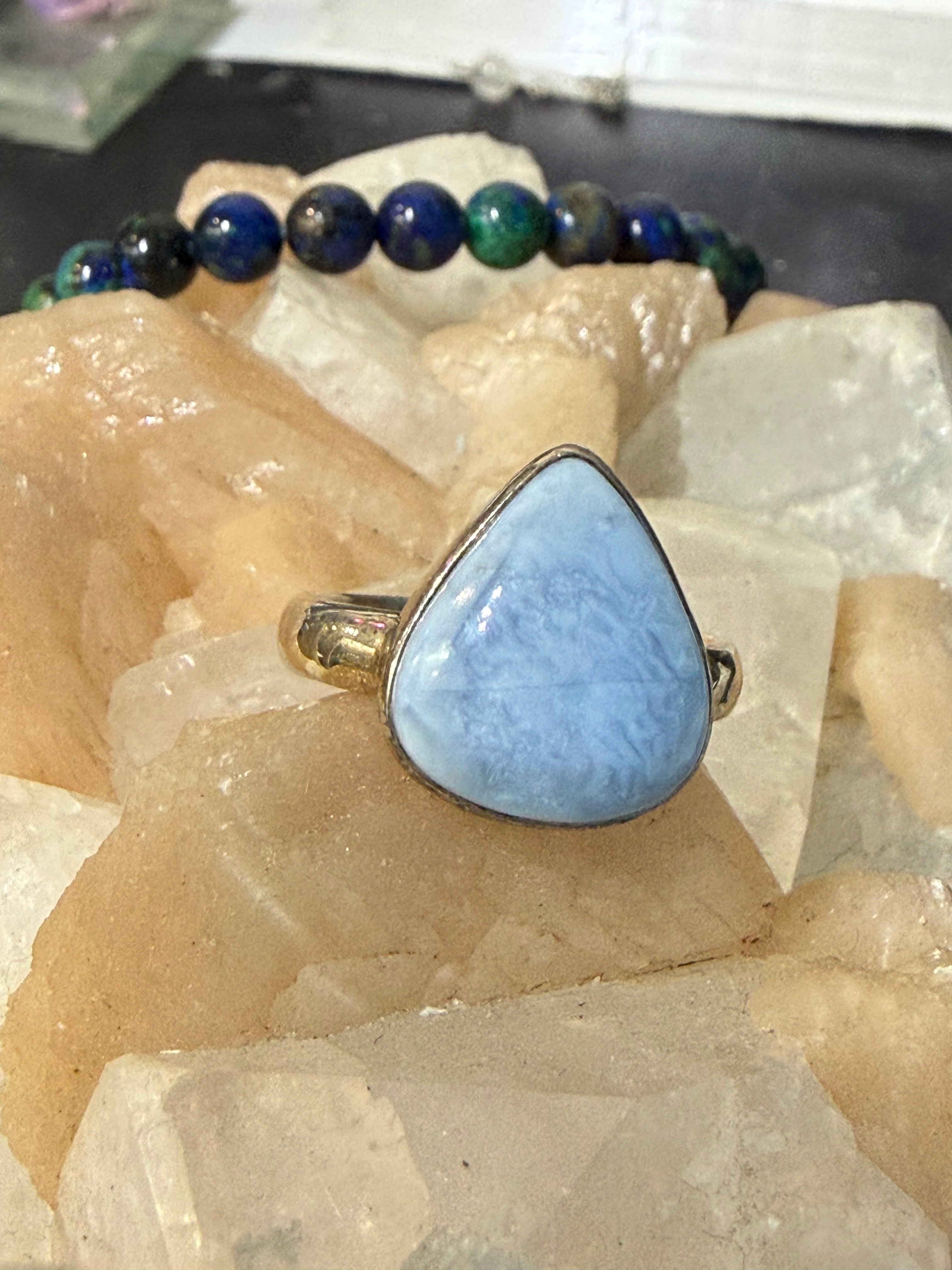 Owyhee Opal Ring, size 9.5 — The Stone of Inner Light & Emotional Renewal Crystal Wellness