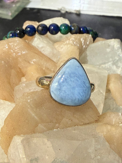 Owyhee Opal Ring, size 9.5 — The Stone of Inner Light & Emotional Renewal Crystal Wellness
