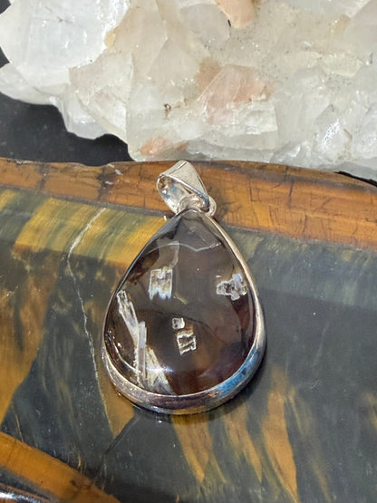 Montana Agate Pendant — Grounding, Balance & Inner Peace, 33mmx22mm Crystal Wellness