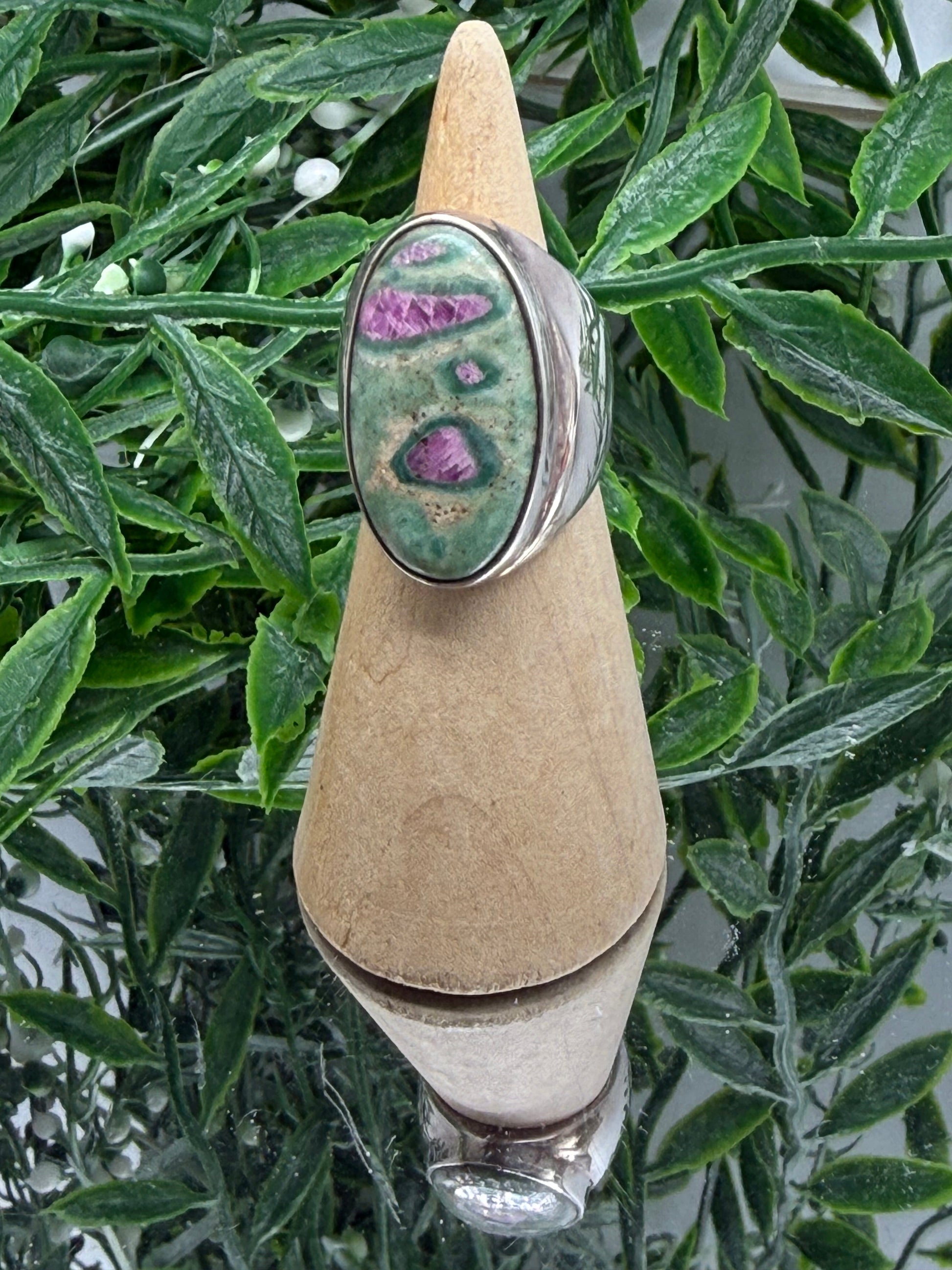 Ruby Fuchsite Sterling Silver Ring – Size 5 Crystal Wellness