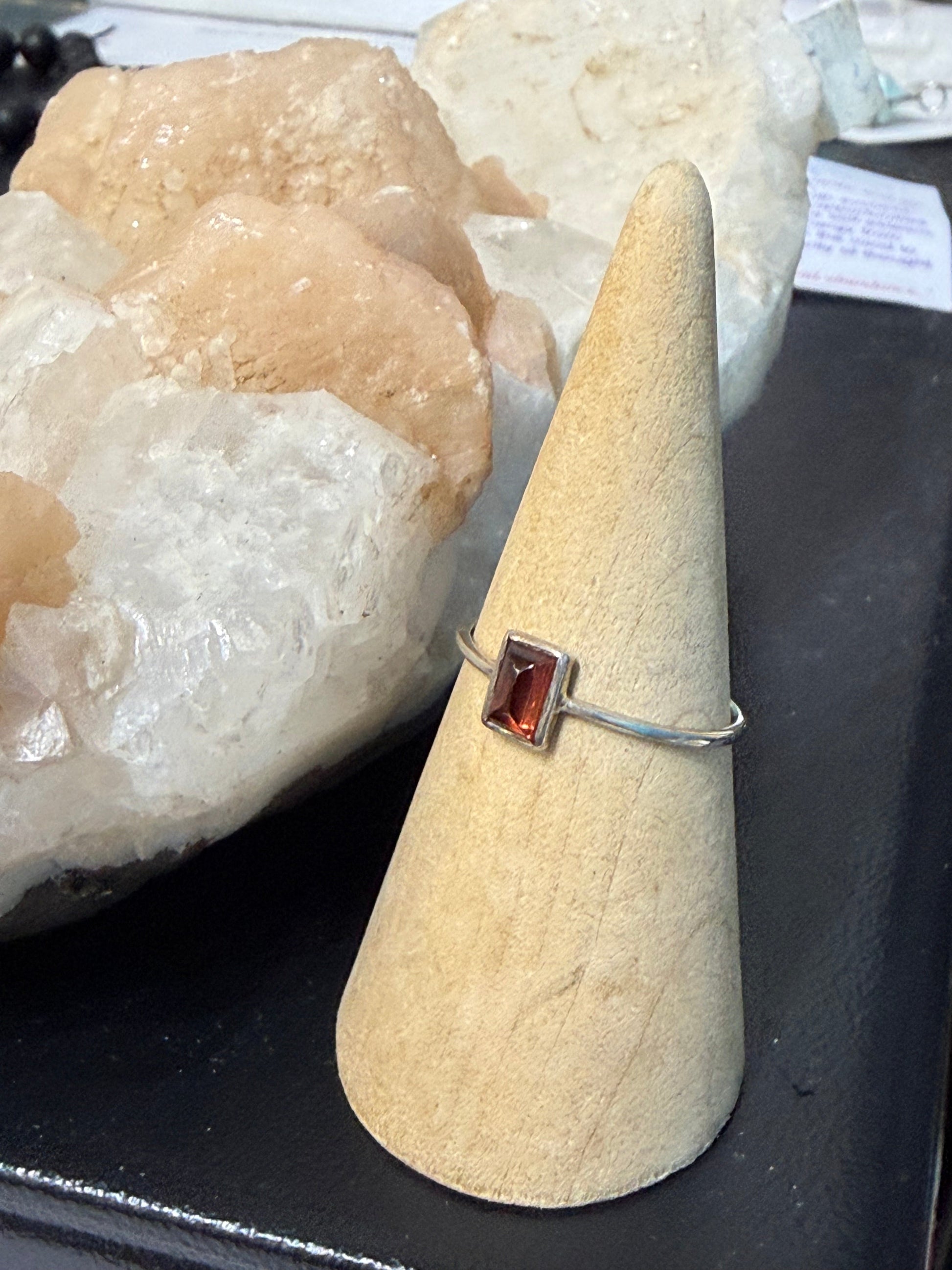 Natural Garnet Ring, size 9  – Passion, Strength & Grounding Crystal Wellness