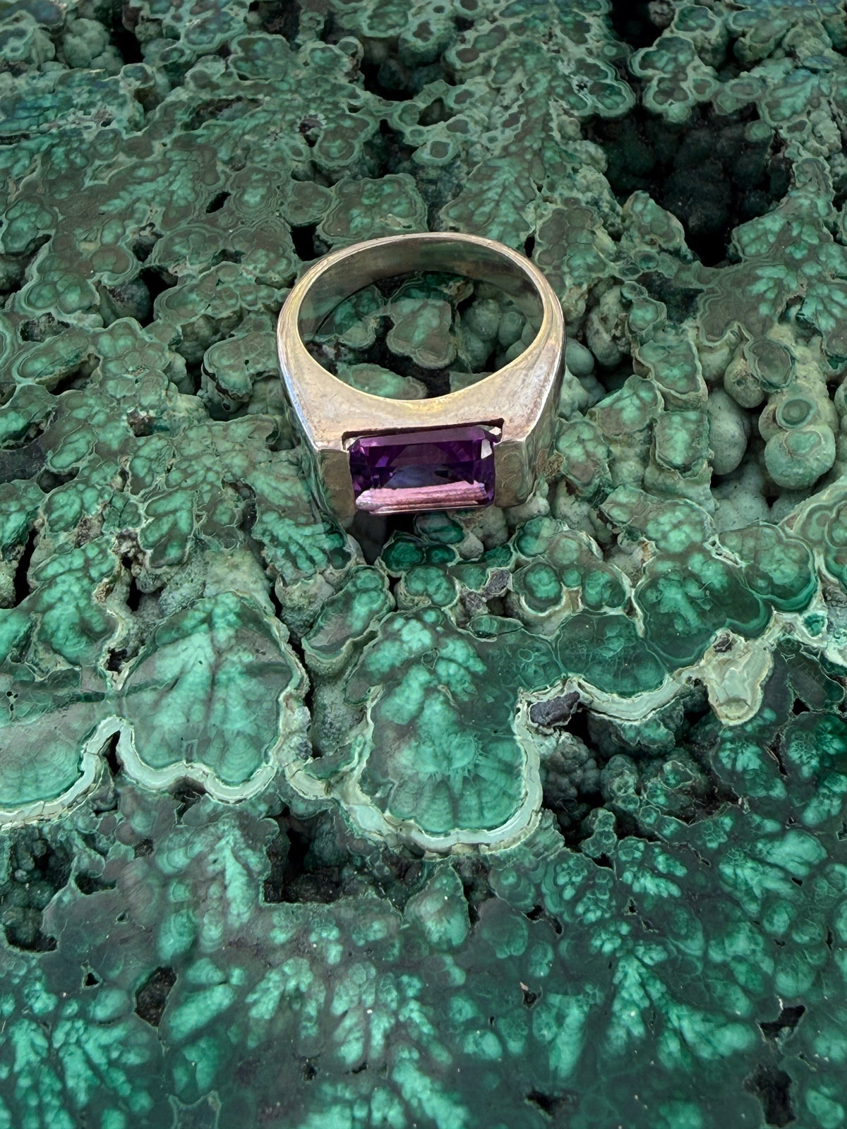 Amethyst Sterling Silver Men’s Ring – Size 4 | Wisdom, Protection & Inner Strength Crystal Wellness