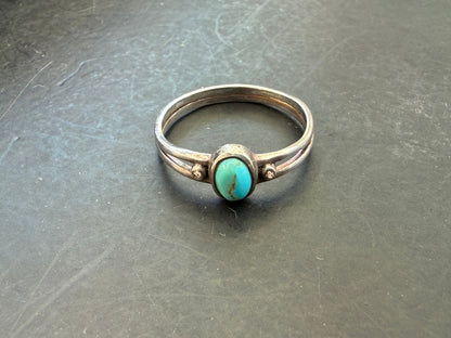 Turquoise & Zircon Harmony Ring, size 6 Crystal Wellness