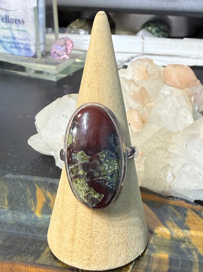 🐉 Dragon Blood Jasper Ring — “Dragon’s Heart”, size 10.5 Crystal Wellness