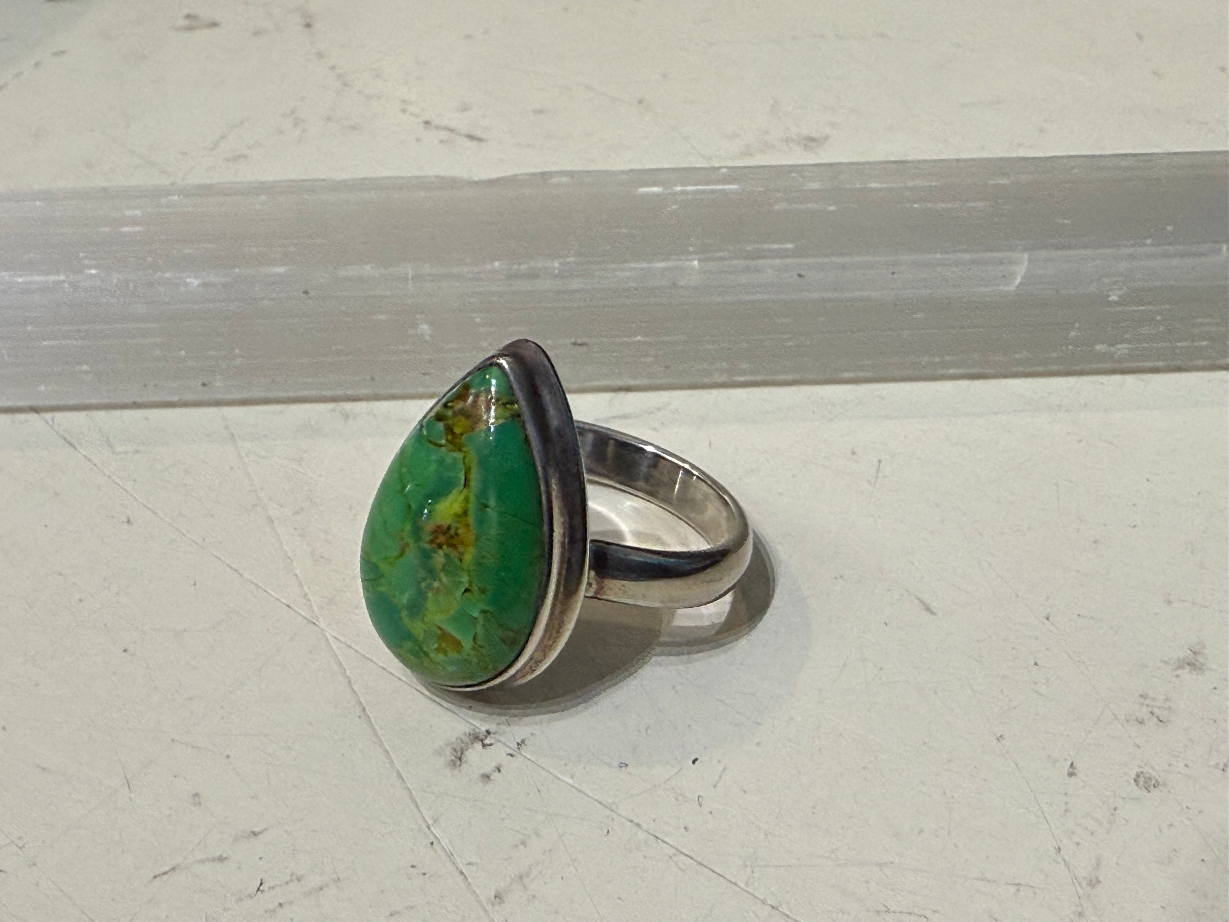 Green Mohave Turquoise Ring, size 7.5 – Heart of Earth & Sky Crystal Wellness