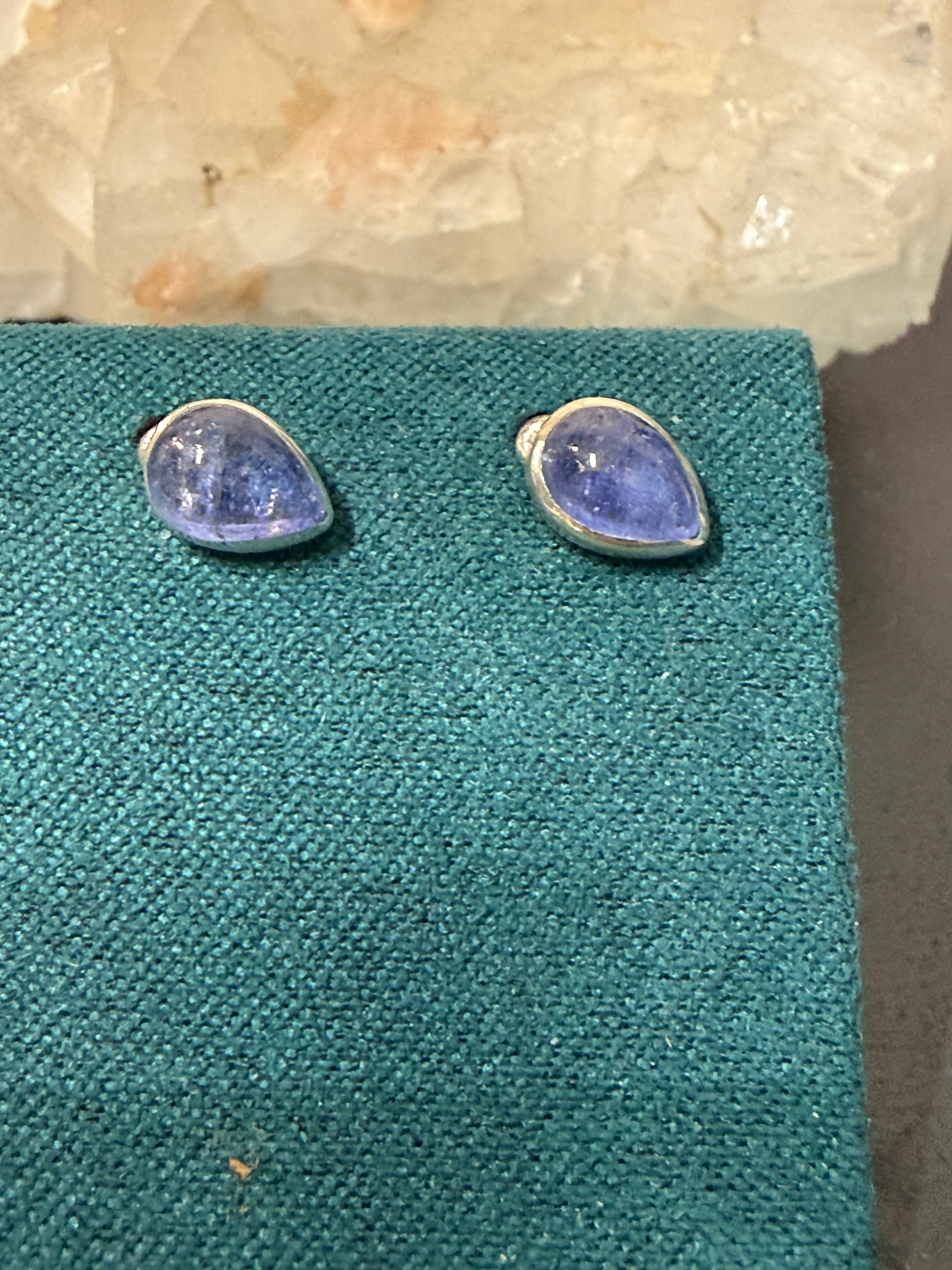 Tanzanite 925 Sterling Silver Studs, 8mmx5mm Crystal Wellness