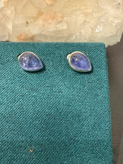 Tanzanite 925 Sterling Silver Studs, 8mmx5mm Crystal Wellness