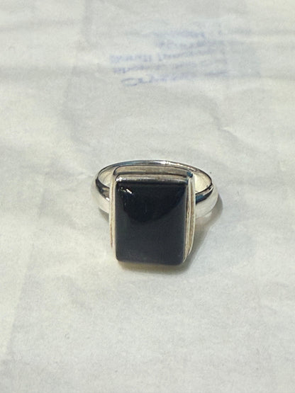 Black Onyx Sterling Silver Ring – Shield of Strength & Grounded Confidence Crystal Wellness