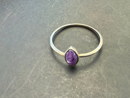 💜 Charoite Ring — Transformation & Spiritual Awakening, size 7 Crystal Wellness