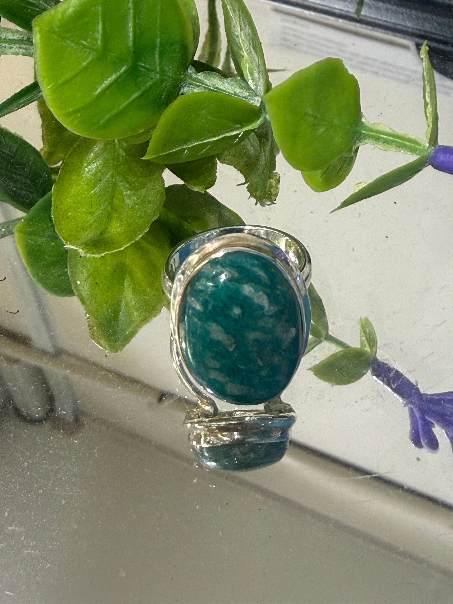 Amazonite Ring – Sterling Silver (Size 7) Crystal Wellness