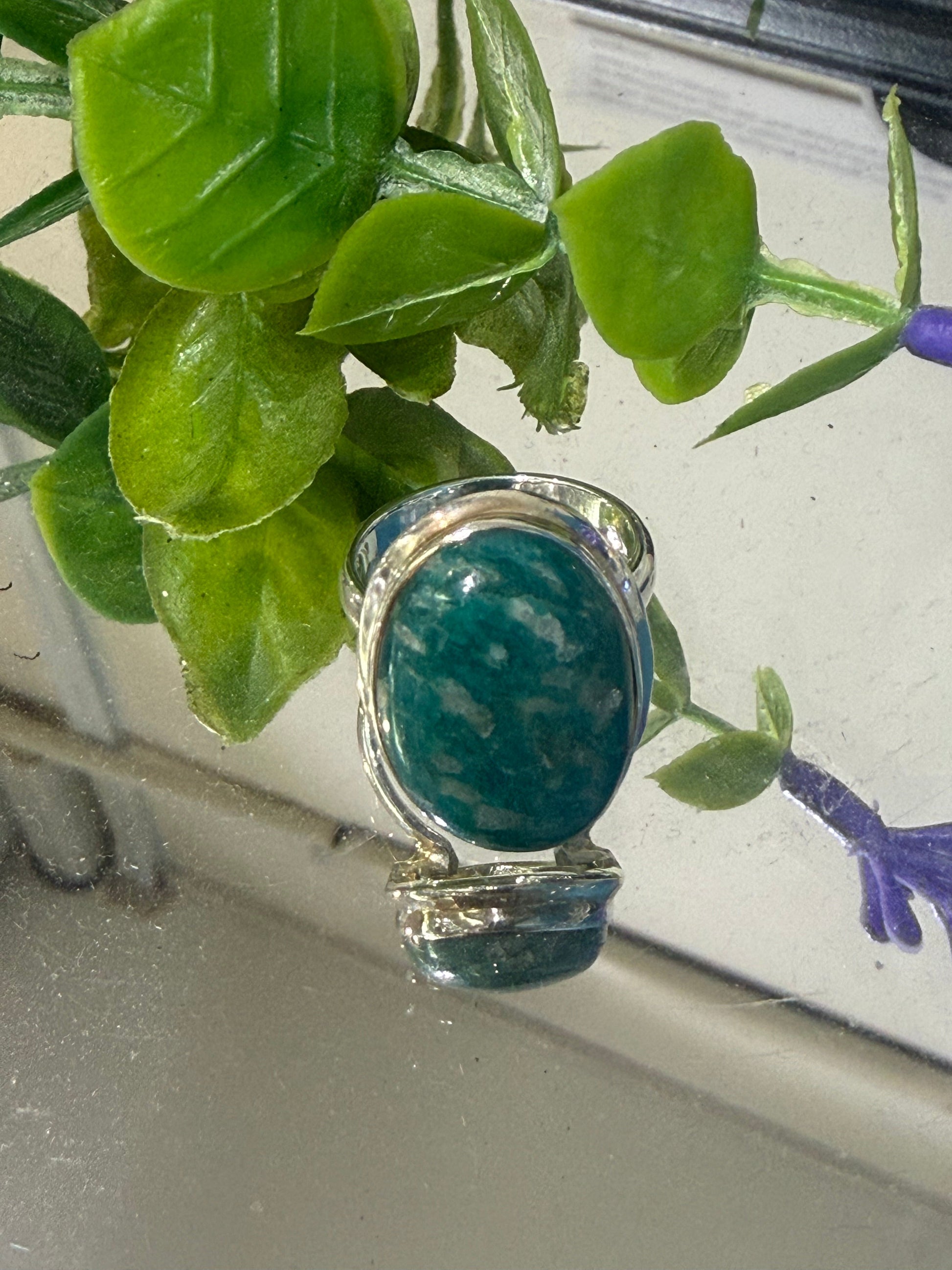 Amazonite Ring – Sterling Silver (Size 7) Crystal Wellness