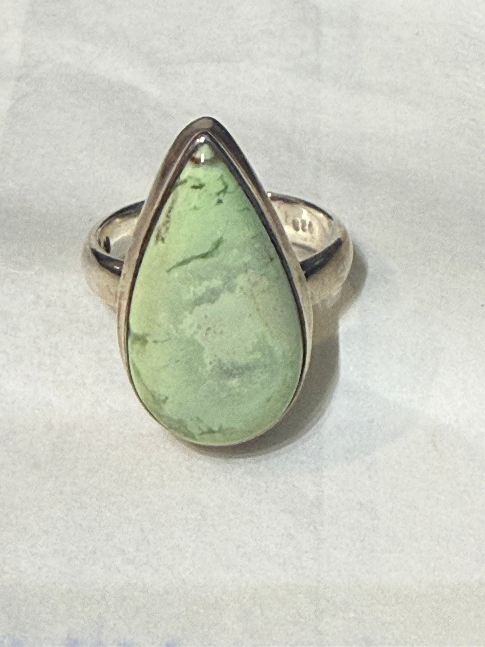 Golden Harmony Lemon Chrysoprase Ring – Sterling Silver, Size 6.5 Crystal Wellness