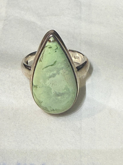 Golden Harmony Lemon Chrysoprase Ring – Sterling Silver, Size 6.5 Crystal Wellness