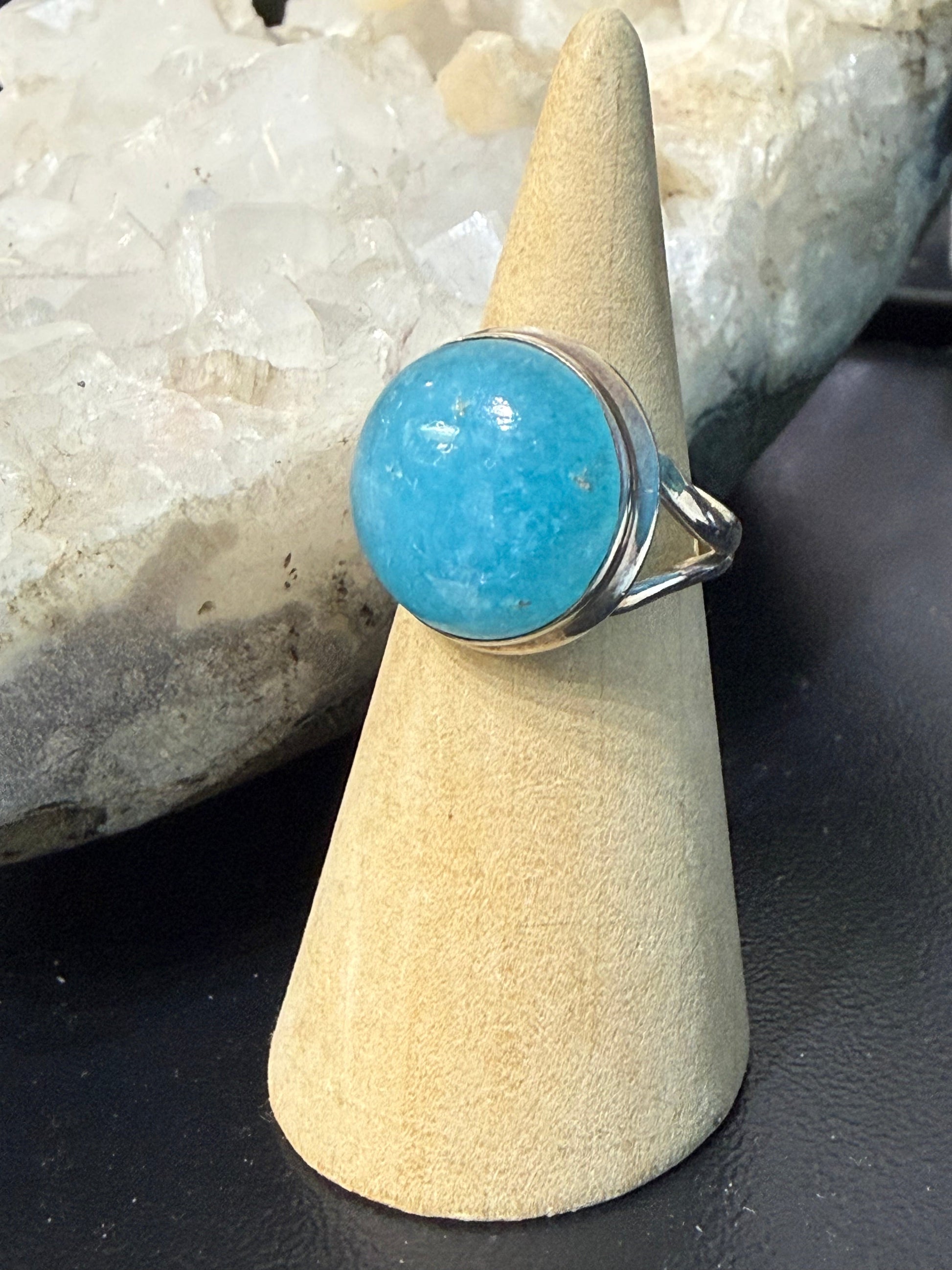 Smithsonite 925 Sterling Silver Ring Size 7 Crystal Wellness