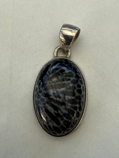 Ocean Guardian Black Coral Pendant 22mmx15mm Crystal Wellness