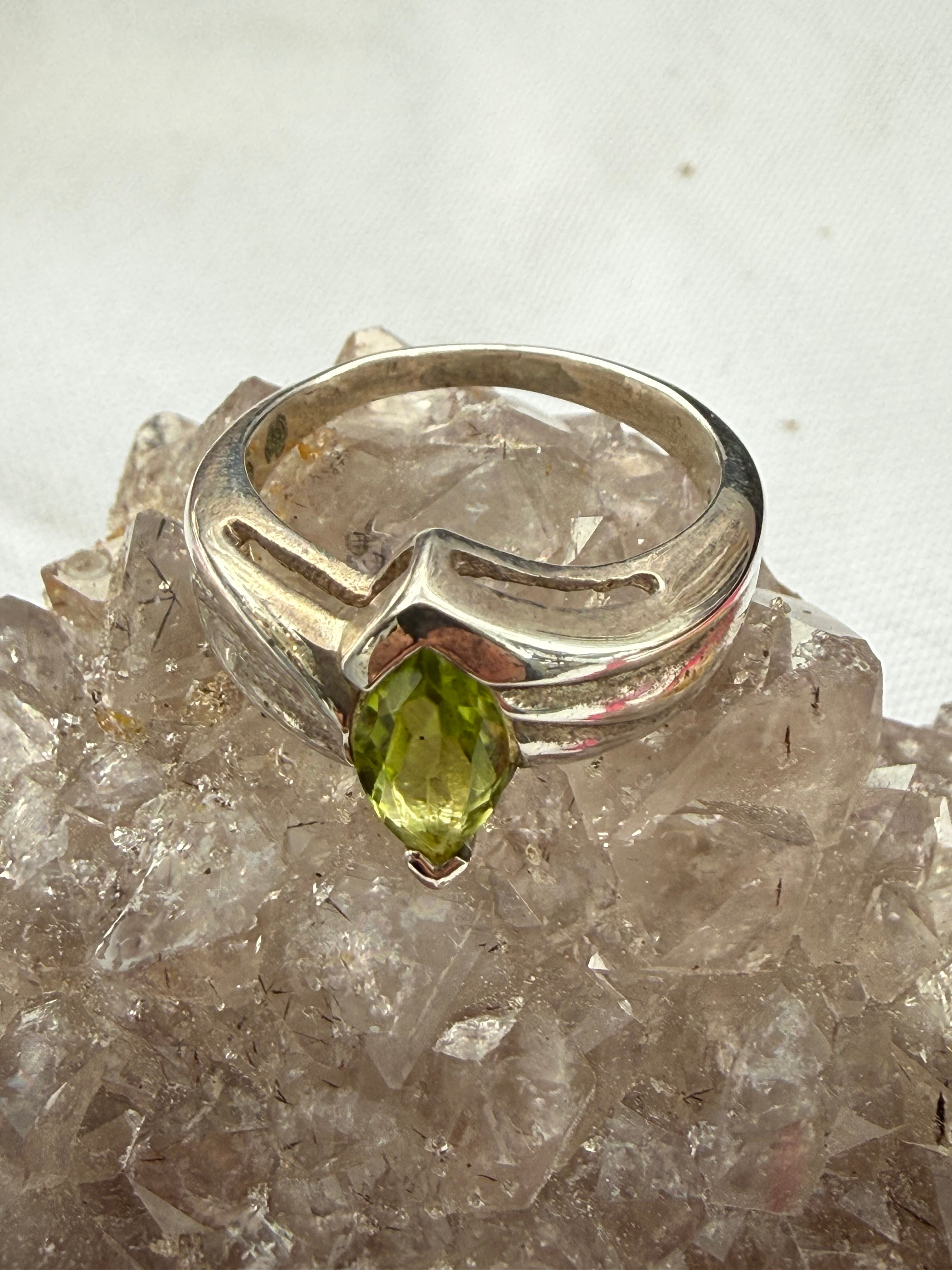 Peridot Ring – Sterling Silver | Abundance, Joy & Heart Renewal, size 7