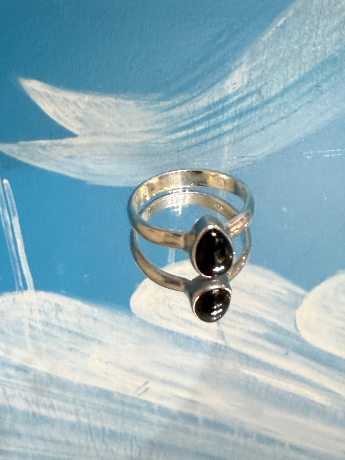 Black Star Ring — Inner Strength & Protection, size 7.75 Crystal Wellness