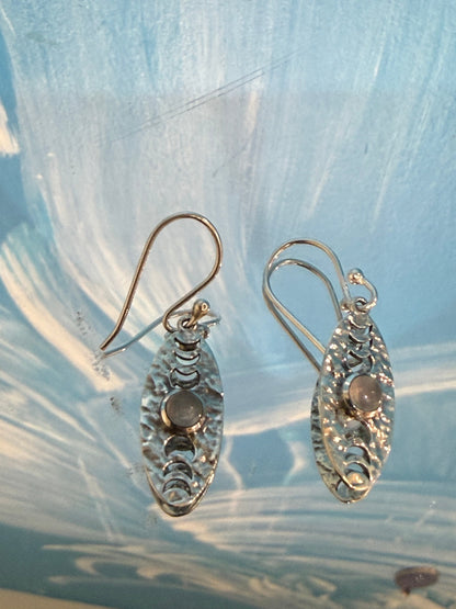 Phases of the Moon Rose Quartz Silver Earrings
Stone of Love, Gentleness & Self-Love Crystal Wellness