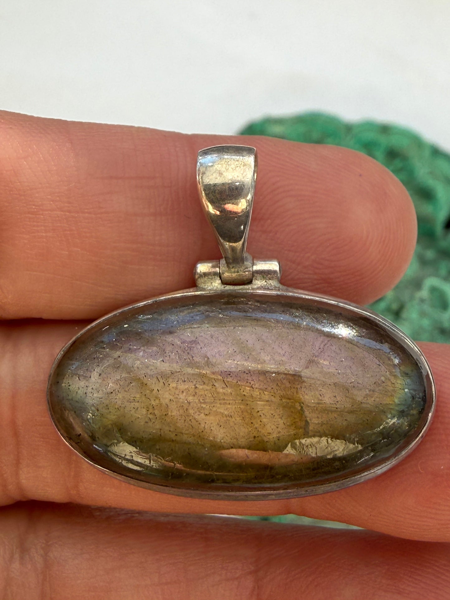 Mystic Light Labradorite Pendant 28mmx17mm Crystal Wellness