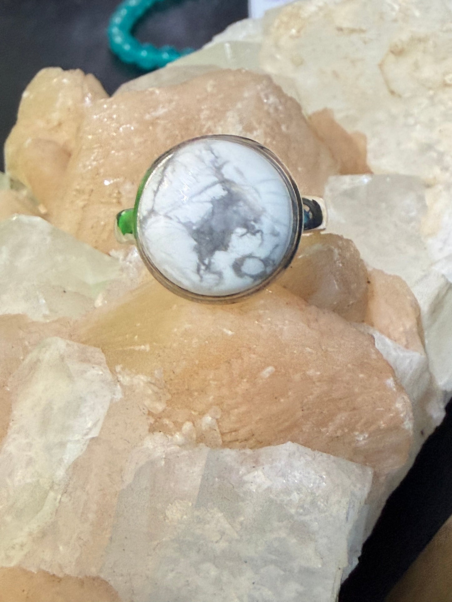 Howlite Ring, size 8.5 – Serenity of the Soul Crystal Wellness
