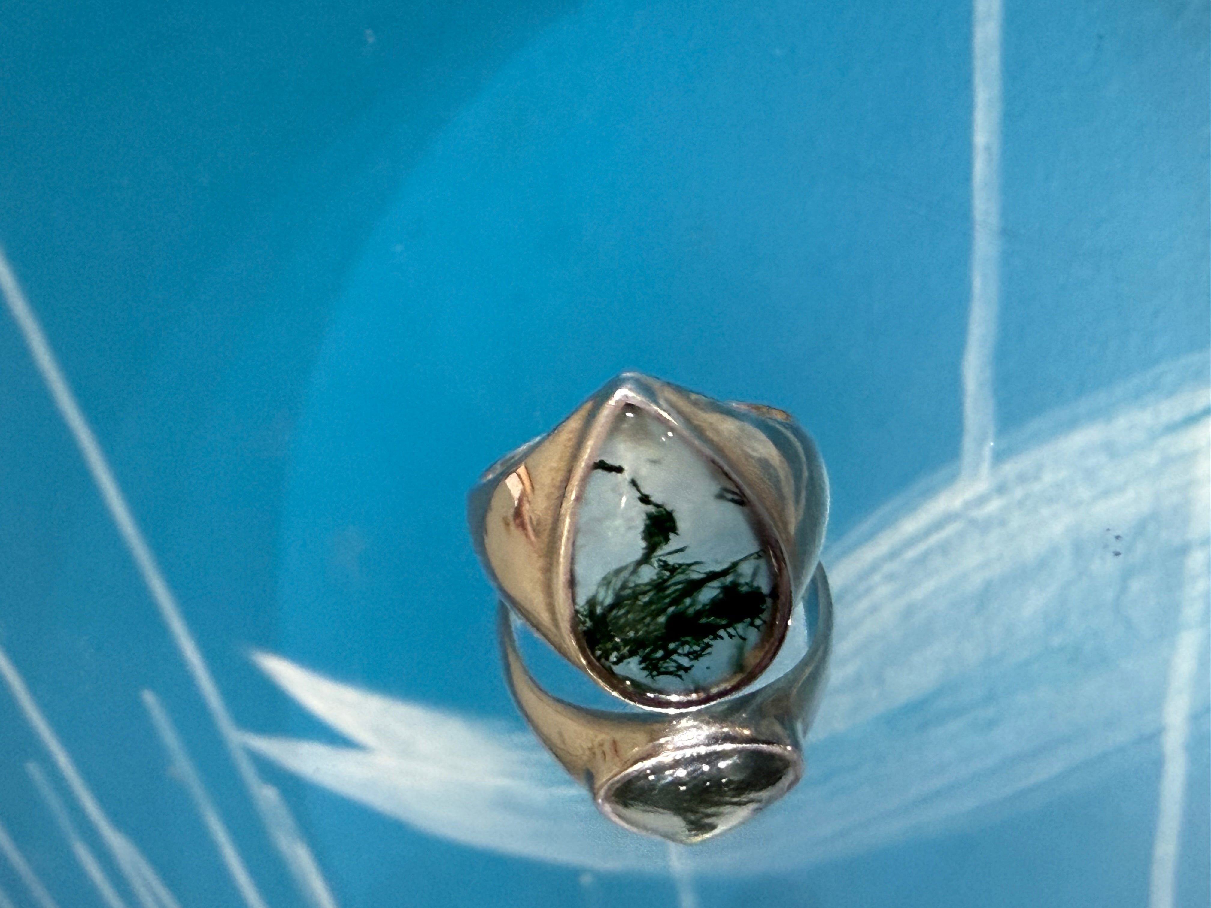 Moss Agate Ring — The Stone of New Beginnings, size 8.5 Crystal Wellness