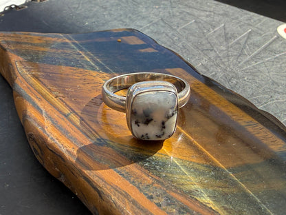 Dendritic Opal Ring — Whispers of Nature, size 9 Crystal Wellness