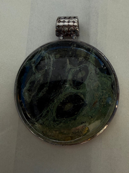 Ancient Earth Wisdom – Kambaba Jasper Silver Pendant38mmx38mm Crystal Wellness