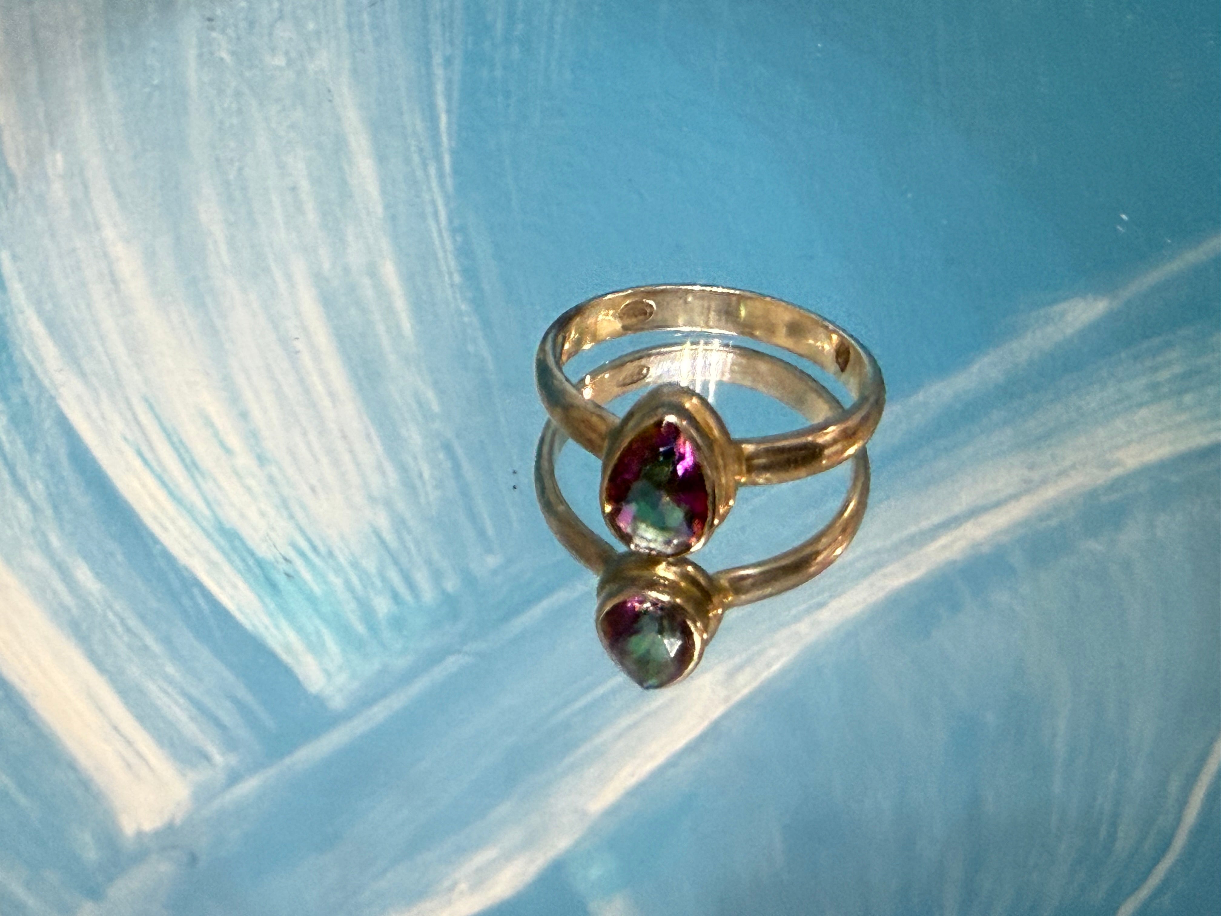Mystic Topaz Ring, size 9  — A Celestial Prism of Transformation & Inner Light Crystal Wellness