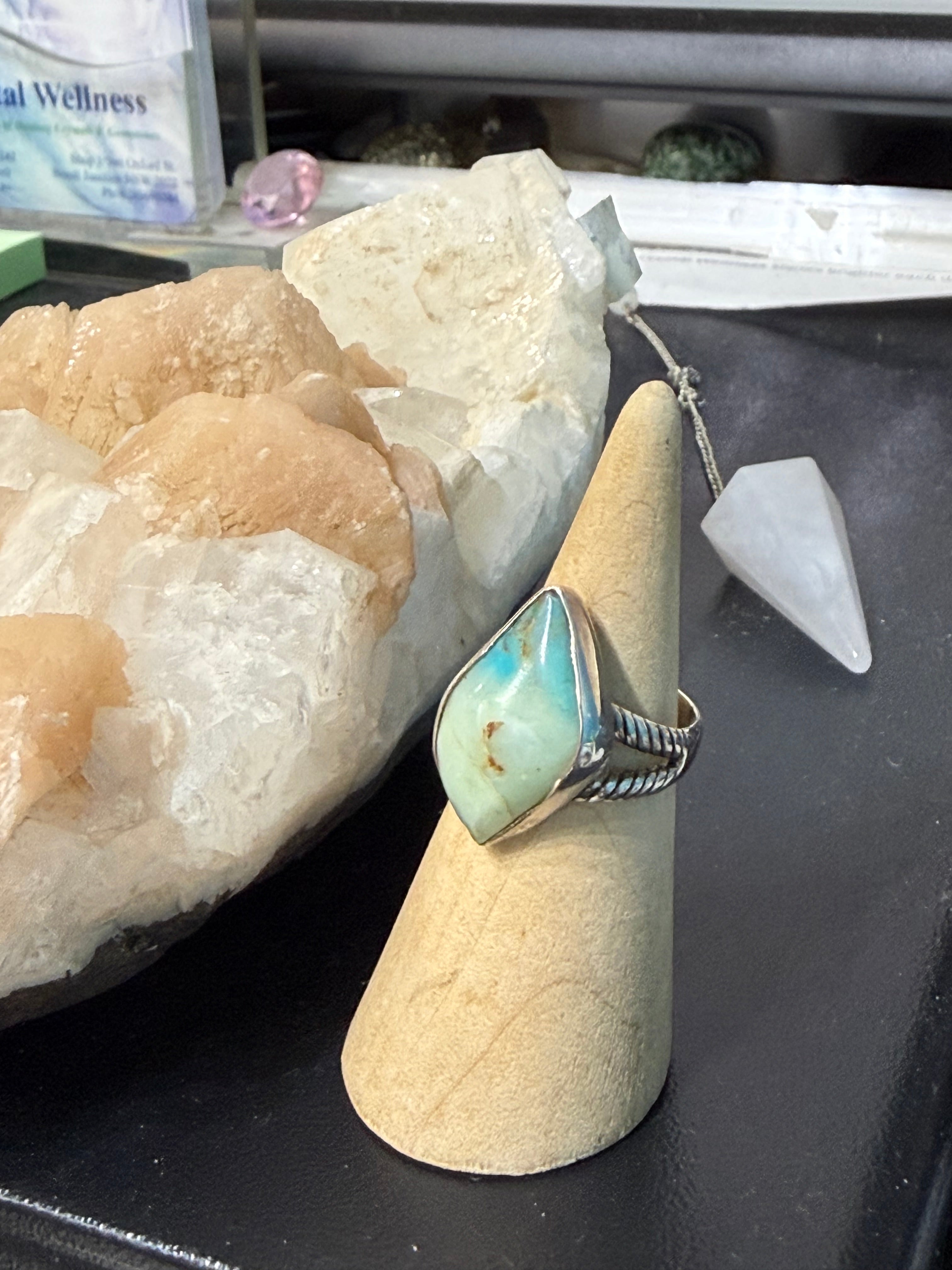 Turquoise Sterling Silver Ring – Size 7 Crystal Wellness