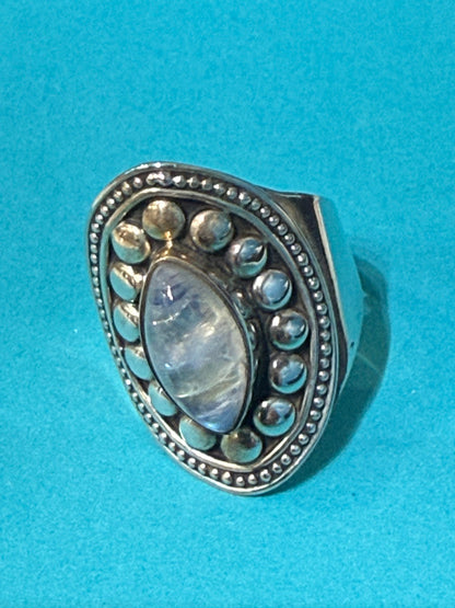 Moonlit Grace Moonstone Ring – Size 6 Crystal Wellness