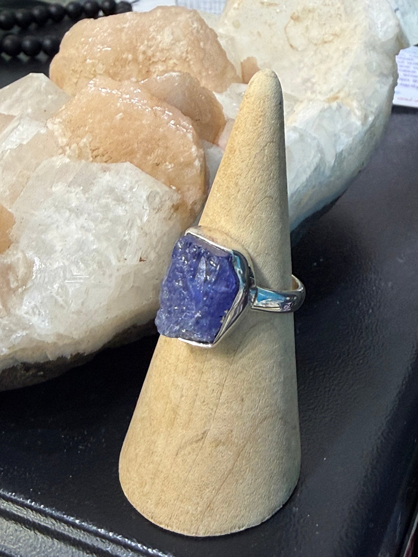 Premium Quality Raw Tanzanite Ring, size 7.5  – Natural Stone of Intuition, Transformation & Higher Wisdom Crystal Wellness