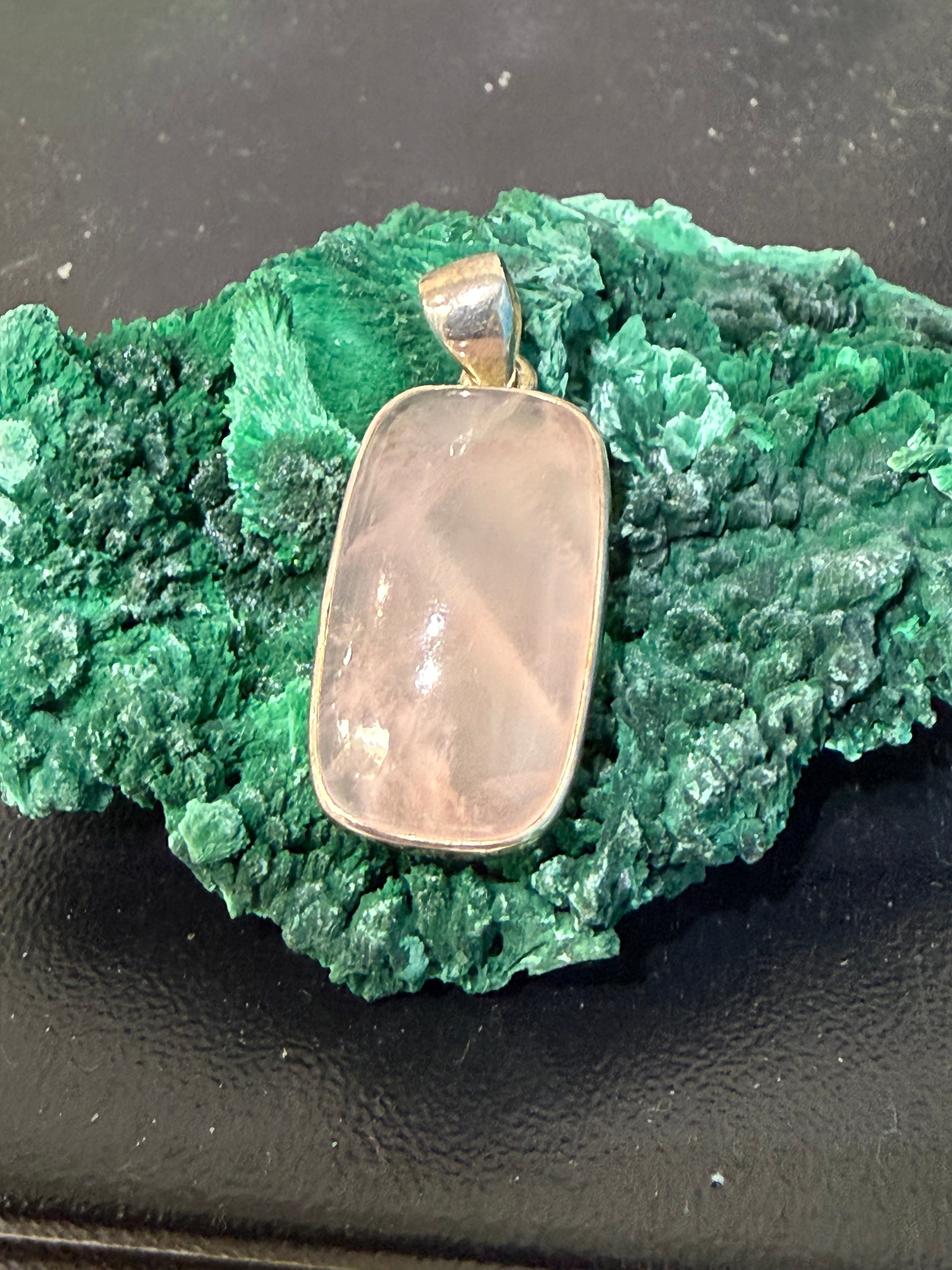 Rose Quartz Pendant – Stone of Love & Gentle Healing, 28mmx17mm Crystal Wellness
