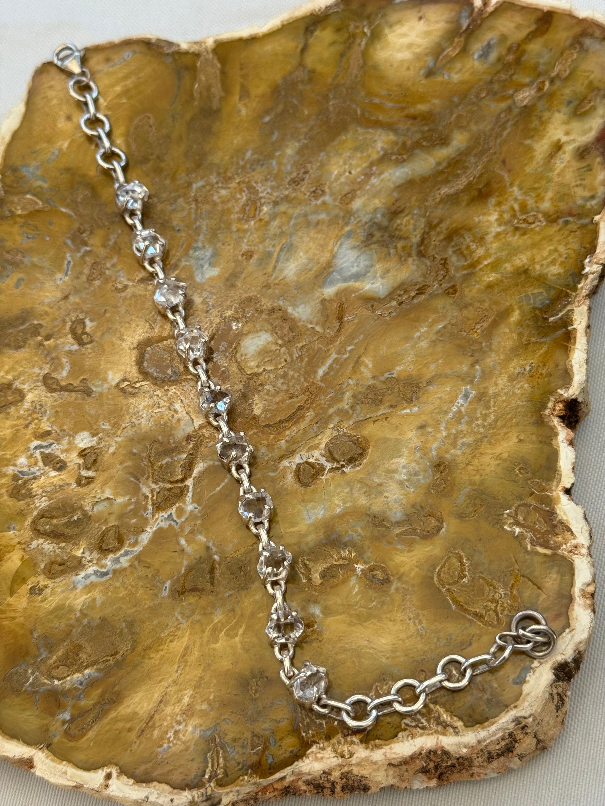 Herkimer Diamond Sterling Silver Bracelet – Crystal Clarity & Divine Light Crystal Wellness