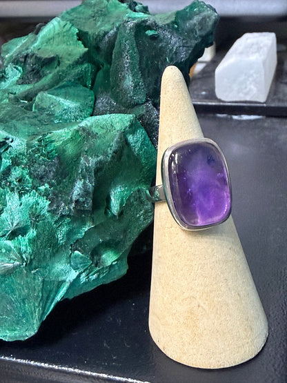 Amethyst 925 Sterling Silver Rings Size 7 Crystal Wellness