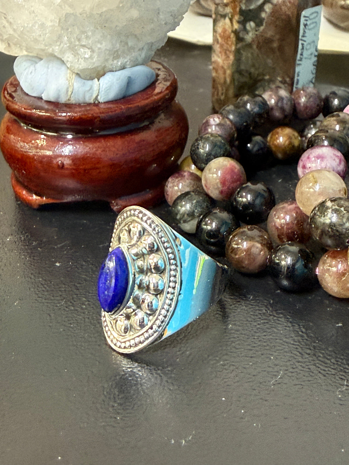 Lapis Lazuli Ring, size 6.5
Stone of Wisdom, Truth & Self-Expression Crystal Wellness