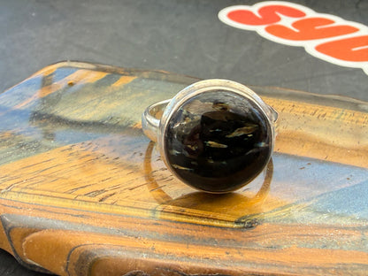 Nuummite Ring — Ancient Stone of Protection & Inner Power, size 10 Crystal Wellness